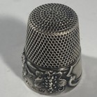 Vintage Sterling Silver Thimble Grapevine Motif   925 Sewing Collectible 