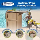 Suncast Dcp2000 Portable Outdoor Patio Prep Serving Station Table And Cabinet