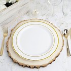 Plastic White With Gold Rim 10 25  Plates Disposable Party Wedding Wholesale