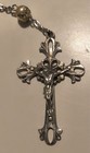Vintage Sterling Catholic  Rosary Crucifix Pendant Necklace 23  Prayer Beads