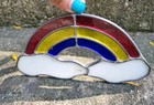 Vintage Stained Glass Rainbow Sun Catcher window Ornament 