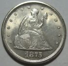   1875-s Au bu Twenty Cent Piece  Most Call Bu  Bold Liberty  Free Shipping