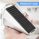 Door Stopper Heavy Duty Wedge Tall Stop Bottom Security Rubber Silver Holder