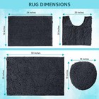 Luxurux 4-piece Bathroom Rug Set - Mats Non-slip Toilet Mat Lid Cover