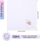 Vintage Floral Lace Handkerchiefs - 12pcs Soft Cotton Women s Embroidery Hankies