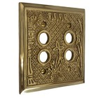 Victorian Style Double Gang Push Button Switch Plate Solid Thick Brass