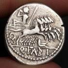 Roma Head Denarius 124bc Ancient Roman Republic Silver Coin Labeo Jupiter Vf