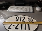 German Oval License Plate 912 Z-2111 Braunschweig-mitte White black Eagle Seal