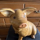 Vintage Pig Shaped Ceramic Piggy Bank Coin Bank  Pig Animal