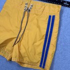 Birdwell Beach Britches Shorts Mens 30 Yellow Blue Stripe Surf Swim Trunks Board