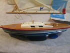 Vintage Wood Combo Hard Plastic German Pond Seifert-boot Boat With Sail
