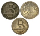 1926 5 Korun 1929 5 Korun   1932 10 Korun Czech Silver 3 Coins