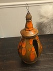 Vintage Mcm Hanging  Ceramic Drip Glaze Atomic Hanging Planter 