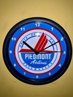 Piedmont Airlines Airport Terminal Pilot Stewardess Clock Advertising Sign