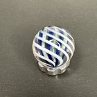 Contemporary Handmade Art Glass Marble  74  Shimmery Core White Swirl Mib Boro