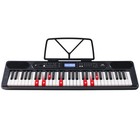 Black Portable 61 Key Electronic Lighted Up Piano Keyboards Usb Midi 500 Rhythms