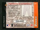 2001 Leaf Limited  371 Josh Towers Rookie Game Used Worn Jersey Pants  650 Rare 