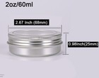 Aluminum Tin Clear Window Screw Top Lid Round Metal Salve Container Travel Tin