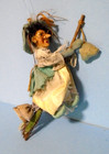 Vintage 11  Good Luck Hanging Kitchen Witch  With Metal Rim Glasses