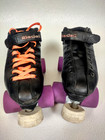 Riedell R3 Cayman Black Roller Skates Adult Size 7 Purple Wheels Indoor outdoor