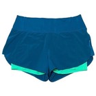 Athleta Womens Teal Green 2-in-1 Running Shorts Built-in Liner Gym Yoga Size M
