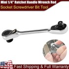 1 4  Mini Double-ended Quick Socket Ratchet Wrench Rod Screwdriver Bit Tools Ne 