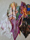 Lot Of 11 Vintage To Modern Scarves Various Sizes And Patterns