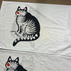 Vintage B Kliban Love A Cat 2 Pillowcases   Full Sheets  Worn Elastic