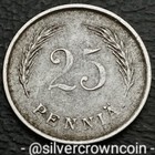 Finland          25 Pennia 1944 S  Km 25b  Iron 25 Cents Coin  Rampant Lion  Wwii  D