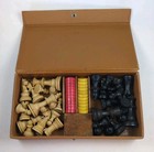 Vintage H  Baron Company Portable Chess   Checkers Set - Instructions Included