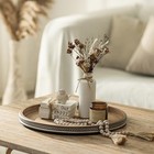  Large Round Decorative Tray  Farmhouse Neutral Coffee Table Decor 17 7  Brown