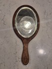 Vintage Hand Held Wooden Beveled Mirror Vanity Antique 1920s Oak