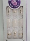 Kiss Impress Press   on Nails     Nude Gold Script     30 Count     No Glue Needed