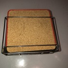 Coca-cola Coasters In Metal Stand 4 Four Cork Bottom -  Read Please Inside