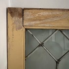 2 Leaded Glass Vintage Cabinet Doors 24x27x1 Classic Clear 20x21 Windows 1 Pair   