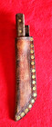 Vintage Trade Knife With Tacked Rivet Leather Sheath 