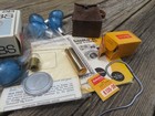 Vintage Walz Camera  17 Blue Ge Flash Bulbs  Argus L3 Exposure Meter   Misc Lot