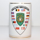 Shape Belgium Nato Stein Coffee Mug Ceramic Gold Trim 14 Countries