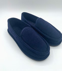 Men s Corduroy House Shoes - Moccasin Slip On - Navy