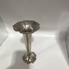 Vintage Silverplate Bud Vase 7    Art Deco Floral Trumpet Pedestal Vase