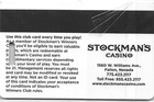 Stockman s Casino - Fallon  Nv - 7th Issue Slot Card