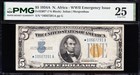 Awesome Rare  star Note  Crisp Vf  1934 A  5 North Africa Silver Cert   Pmg 25 