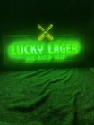 Vintage Lucky Lager Beer Light Up Wood Frame Sign 28 X 14 California Washington