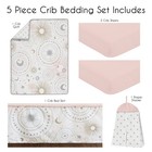 Sweet Jojo Designs 5-piece Crib Bedding Set Star Moon Girls Blush Pink Gold