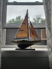 Wooden Sailboat Model Decor Boat Model Ship Sailboat Decor Yacht   
