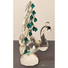 Small Collectable Crystal Peacock With Green Sequin Tail Feathers