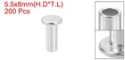 200pcs 3mm X 7mm Aluminum Flat Head Semi Tubular Rivets Silver Tone