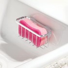 Idesign Gia Stainless Steel Dish Sponge Holder Basket With Suction Polished 