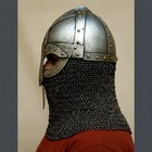 Medieval Viking Helmet Black Steel Armor Replica With Chainmail