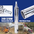 370w 24v Solar Water Pump Deep Well Solar Submersible Pump Head 65m Stainless